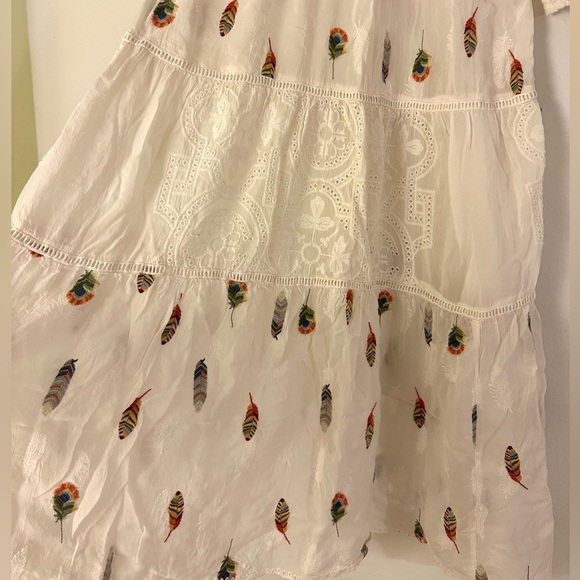 Johnny Was Stephanie Cleo Georgette Dress - Vanilla Cream Small - Picture 5 of 7